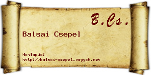 Balsai Csepel névjegykártya